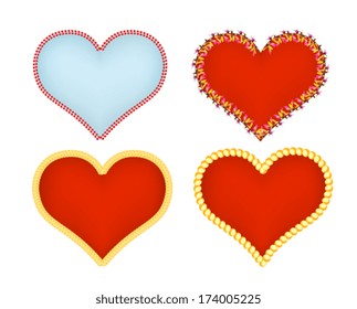 Hearts icons set. Abstract romantic forms of hearts
