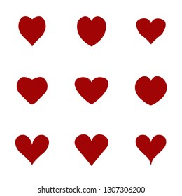 hearts icons set. Vector illustration