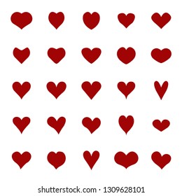 hearts icons set. Vector illustration