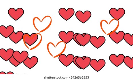 Hearts icons set very amazing Set of red vector hearts icons. Heart Symbols Big Set Isolated on White Background , Vector Illustration