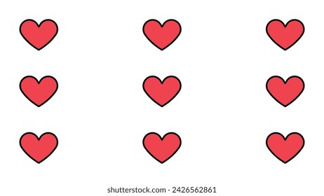 Hearts icons set very amazing Set of red vector hearts icons. Heart Symbols Big Set Isolated on White Background , Vector Illustration