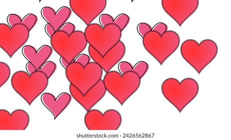 Hearts icons set very amazing Set of red vector hearts icons. Heart Symbols Big Set Isolated on White Background , Vector Illustration