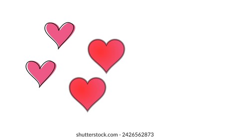 Hearts icons set very amazing Set of red vector hearts icons. Heart Symbols Big Set Isolated on White Background , Vector Illustration