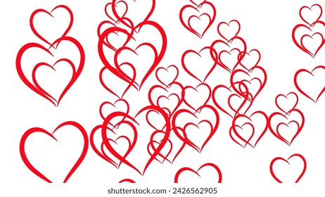 Hearts icons set very amazing Set of red vector hearts icons. Heart Symbols Big Set Isolated on White Background , Vector Illustration