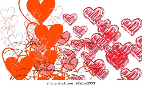 Hearts icons set very amazing Set of red vector hearts icons. Heart Symbols Big Set Isolated on White Background , Vector Illustration