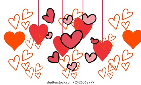 Hearts icons set very amazing Set of red vector hearts icons. Heart Symbols Big Set Isolated on White Background , Vector Illustration