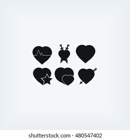 hearts icons vector, flat design best vector icon