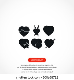 hearts icons vector, flat design best vector icon