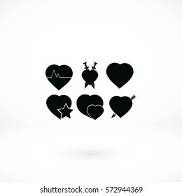 hearts icons vector, flat design best vector icon