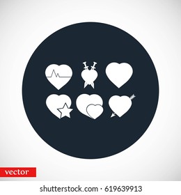 hearts icons vector, flat design best vector icon
