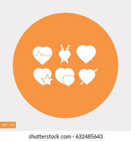 hearts icons vector, flat design best vector icon