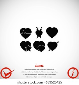 hearts icons vector, flat design best vector icon
