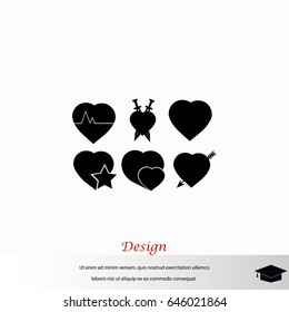 hearts icons vector, flat design best vector icon