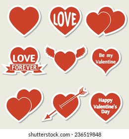 Hearts icons. Vector set, EPS 10.