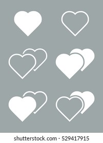Hearts icons. Vector set. EPS 8.