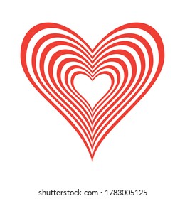 hearts inside heart flat style icon design of love passion and romantic theme Vector illustration
