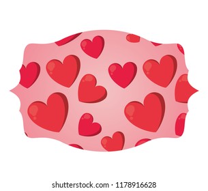 Hearts inside label emblem