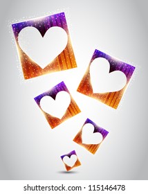Hearts inside the square. Vector