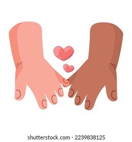 hearts with interracial hands icon