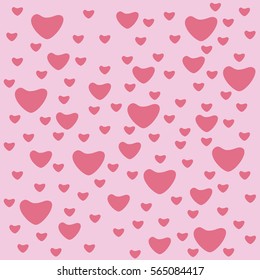 Hearts isolated on pink background