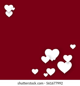 hearts isolated on red background. vector element for your design
