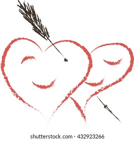  hearts isolated on white 