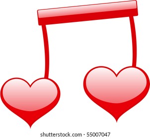 hearts isolated on white