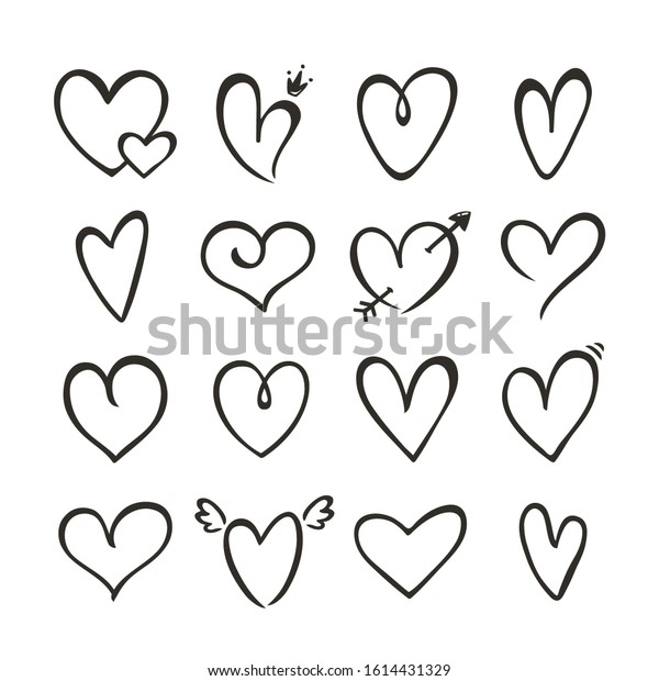 Hearts Isolated On White Background Vector Stock Vector (Royalty Free ...