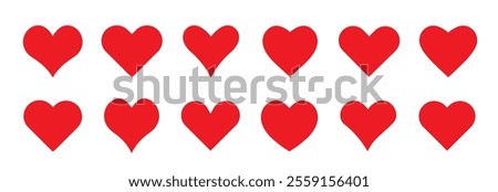 Hearts isolated on white. Hearts in linear and flat. Love icon. Valentines day signs or symbols. Vector illustration. 