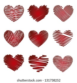 hearts isolated over white background. vector illustration