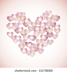 hearts isolated over white background. vector illustration