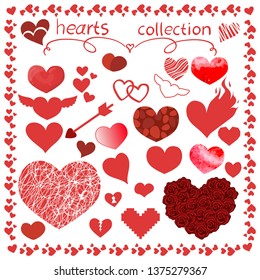 Hearts items  vector design  set