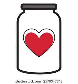 hearts in a jar valintine day vector