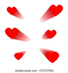 hearts jump out from white background. vector