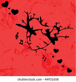 hearts and jumping lovers design
