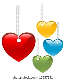 Hearts Labels Vector Set