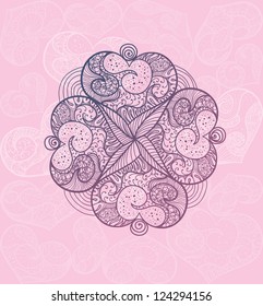 Hearts lace vector pattern