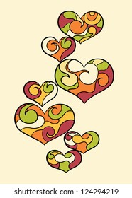 Hearts lace vector pattern