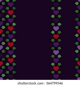 Hearts and leafs - Valentine's vector background
