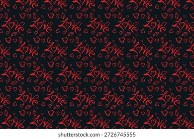 Patrón de hojas de corazones, impresión romántica para el día de San Valentín .