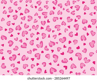 Hearts leopard seamless background