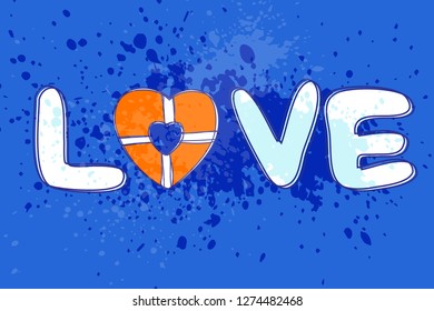 Hearts Lifebuoy. St. Valentine day. Vector illustration. Love. Sea. Perfect for greetings, invitations, manufacture wrapping paper, textile and web design. Vector print. 