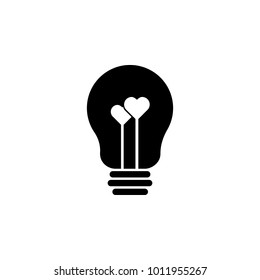 hearts in a light bulb icon. Element of love for mobile concept and web apps. Thin line  icon for website design and development, app development. Premium icon on white background
