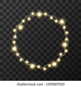 Hearts light bulbs isolated on transparent background, vector illustration