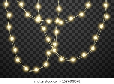 Hearts light bulbs isolated on transparent background, vector illustration