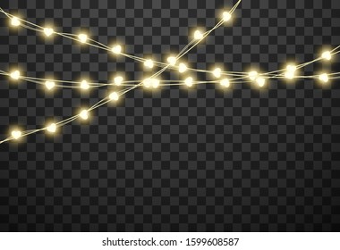 Hearts light bulbs isolated on transparent background, vector illustration