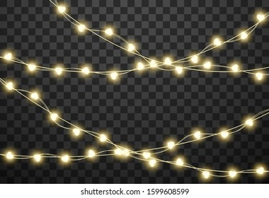 Hearts light bulbs isolated on transparent background, vector illustration