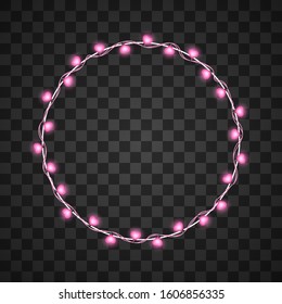 Hearts light bulbs isolated on transparent background, vector illustration