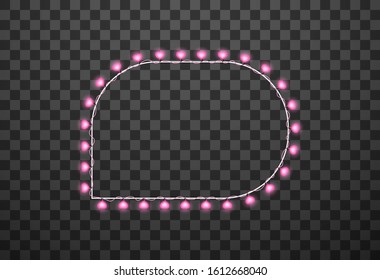 Hearts light bulbs isolated on transparent background, vector illustration