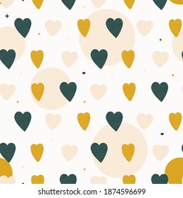 Hört ein nahtloses Muster in handgezeichnet Stil in den Trendfarben 2021. Vektorgrafik